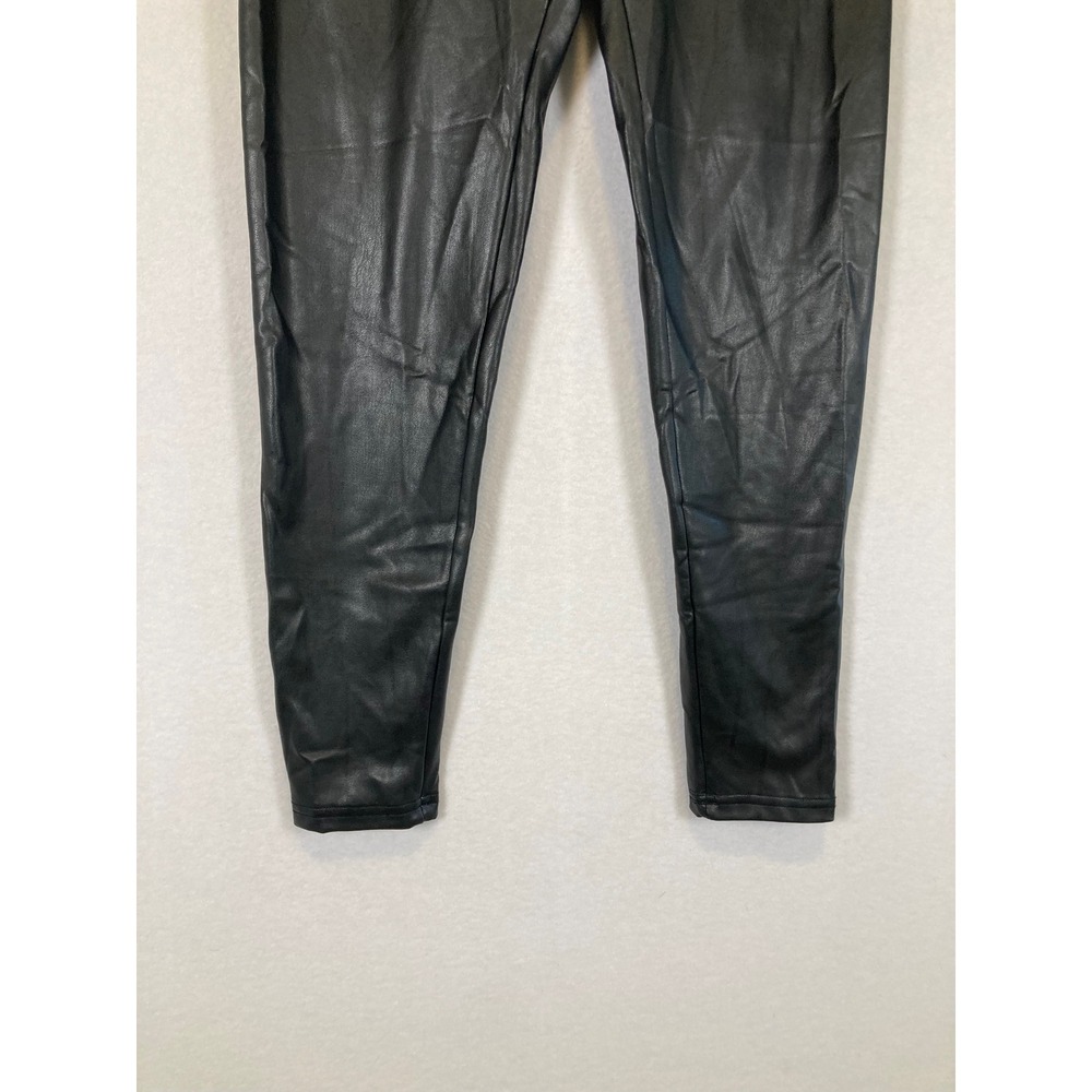 Edgy Scoop Women Size M Black Faux Leather High Rise Skinny Leggings SS-393 - Picture 8 of 8